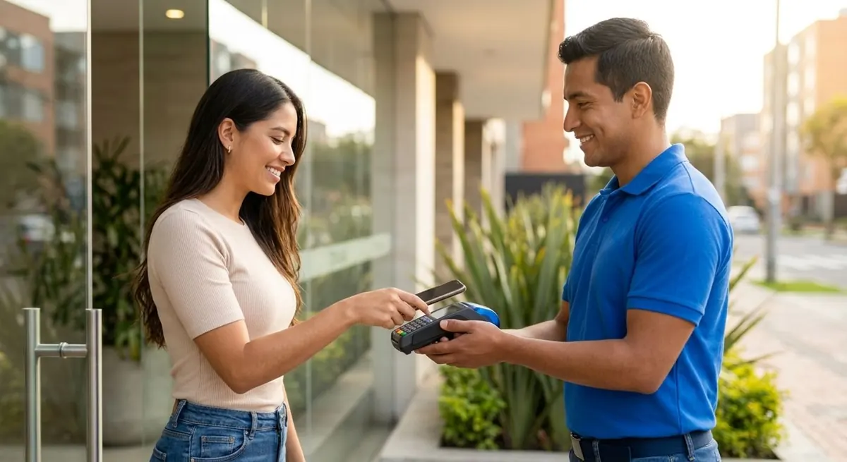 Pago con datáfono en la puerta